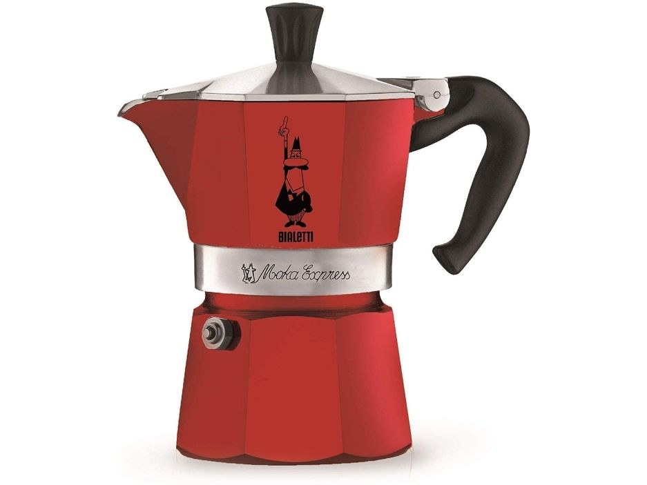 Bialetti Moka Express, Mokka-Kanne, Rot, Aluminium, 3 Tassen, Ce, 1 Stück(E)