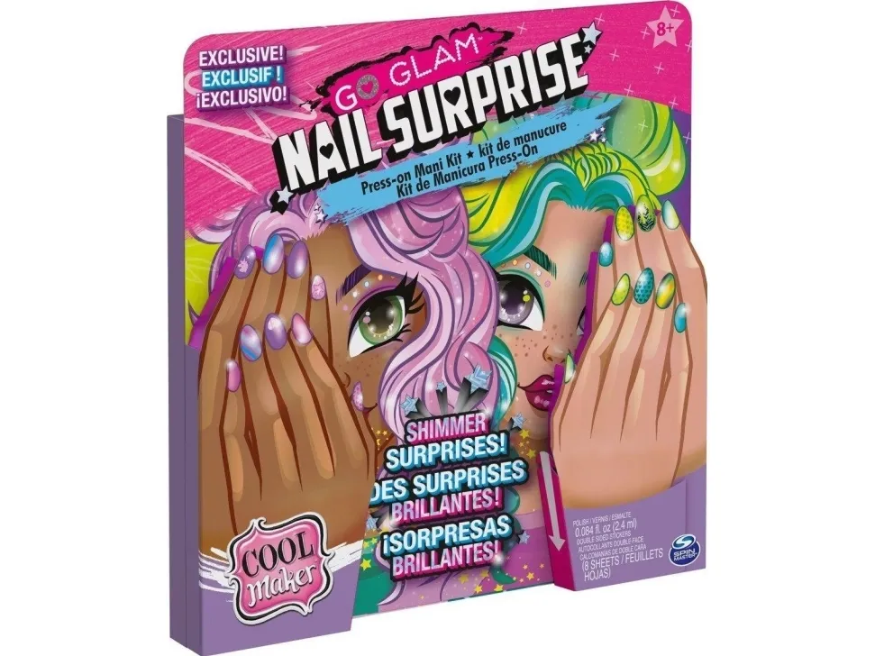 Cool Maker, GO GLAM Nail Surprise Shimmer Exclusive Manicure Set with 2  Press on Nails Styles and More, Nail Kit Kids Toys for Ages 8 and up