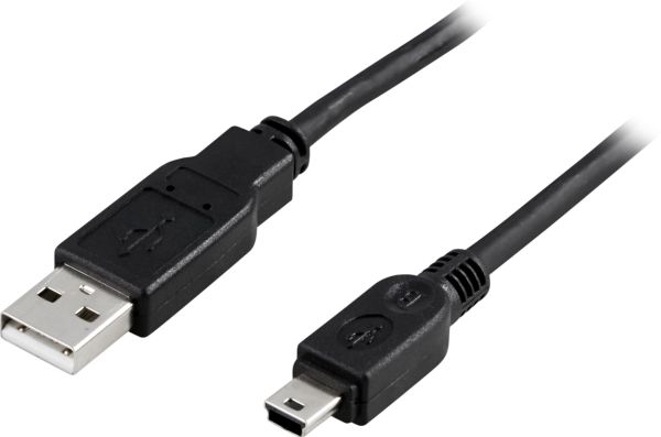 Deltaco Usb 2.0 Cable A/Mini B, 2M, 2 M, Usb A, Mini-Usb B, Weiblich/Weiblich, 480 Mbit/S, Schwarz