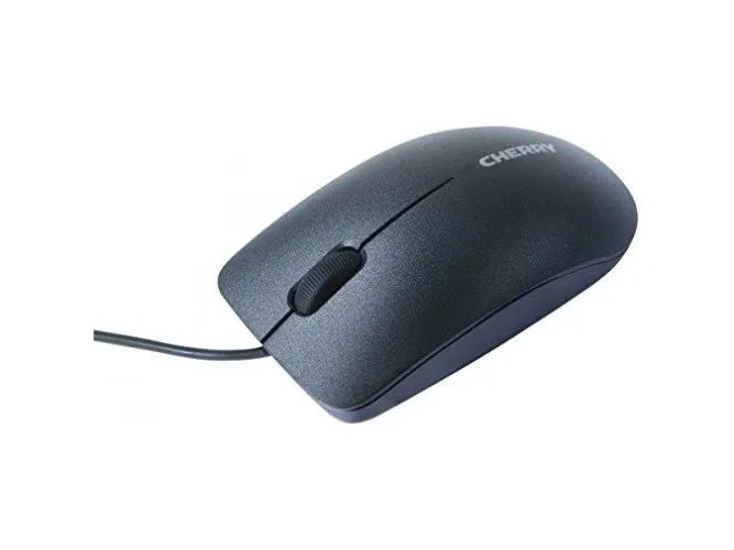 CHERRY MC 2000 Kabelgebundene Maus mit schwenkbarem Rad, Schwarz, USB,  Beidhändig, IR LED, USB Typ-A, 1600 DPI, Schwarz