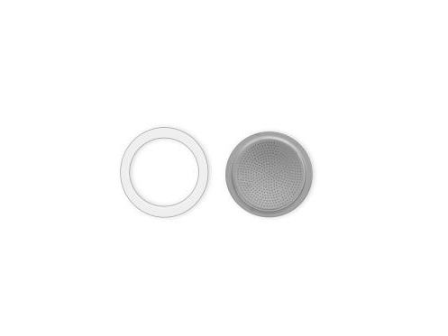 Bialetti 0800040, Filterhalter Und Verpackung, Bialetti Moka Express, Sølv, Hvid, Aluminium, Gummi