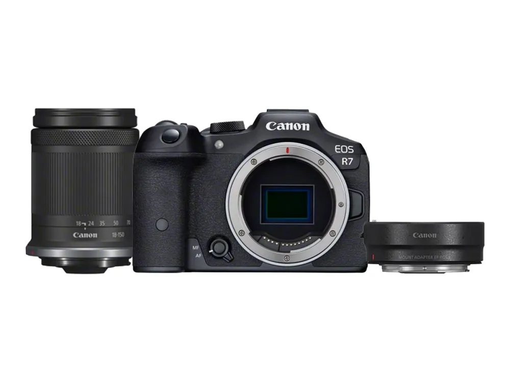 Canon EOS 60 x-zoom - STM speilløst 4K / Digitalkamera R7 - IS RF-S Bluetooth - MP F3.5-6.3 - 32.5 18-150mm lens fps - - Wi-Fi, 8.3optisk