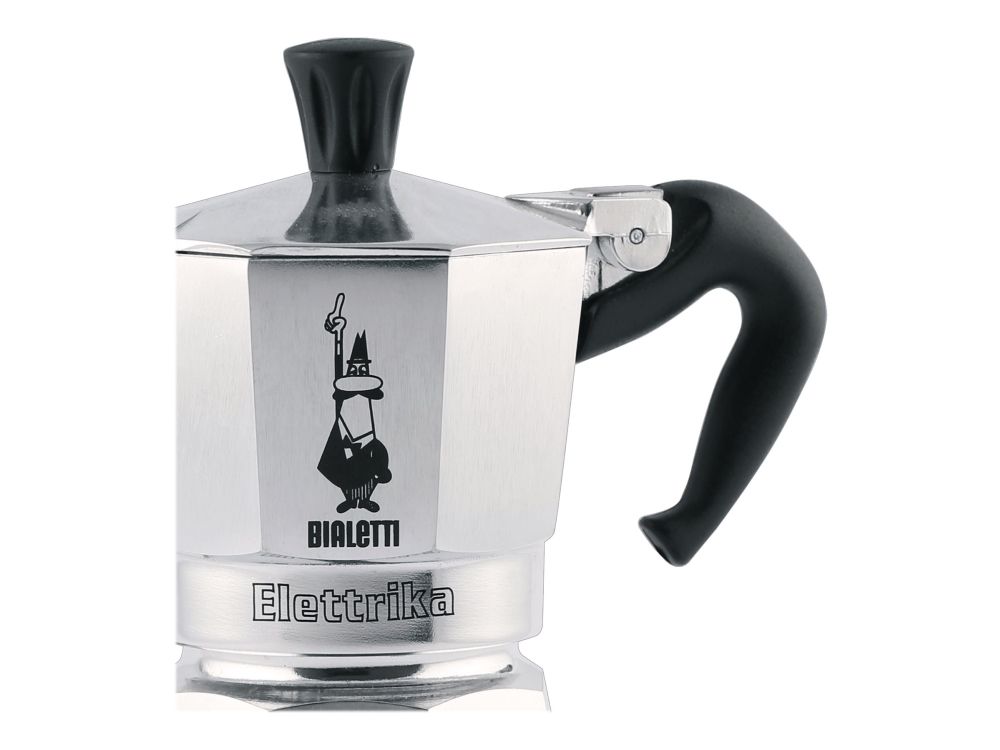 Bialetti Moka Elettrika, Elektrische Espressokanne, 0,09 L, Gemahlener Kaffee, Aluminium, Schwarz