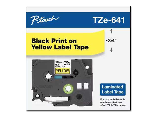 Brother Schriftband 18Mm, Schwarz Auf Gelb, Tze, Grau, Wärmeübertragung, Brother, Pt-1300, Pt-1400, Pt-1500, Pt-1500Pc, Pt-1600, Pt-1700, Pt-1750, Pt