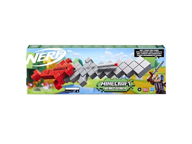 Nerf Minecraft Heartstealer Sword, 4 Nerf Elite Foam Darts, Foam Blade,  Dart Blaster - Nerf