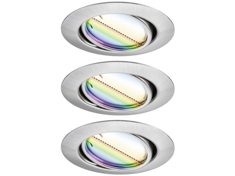 Paulmann 92467 Led-Einbauleuchte 3Er-Set Led (Rgb) 14,7 W Eisen (Gebürstet)