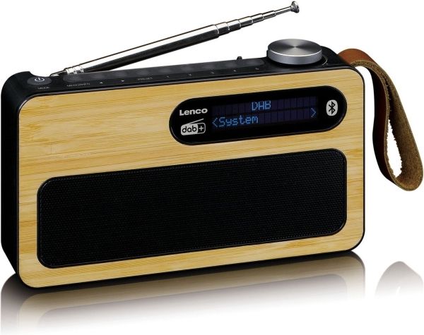 Lenco Pdr-040, Tragbar, Analog & Digital, Dab+, Fm, Lcd, Bambus, Schwarz, Metall, Kunststoff, Holz