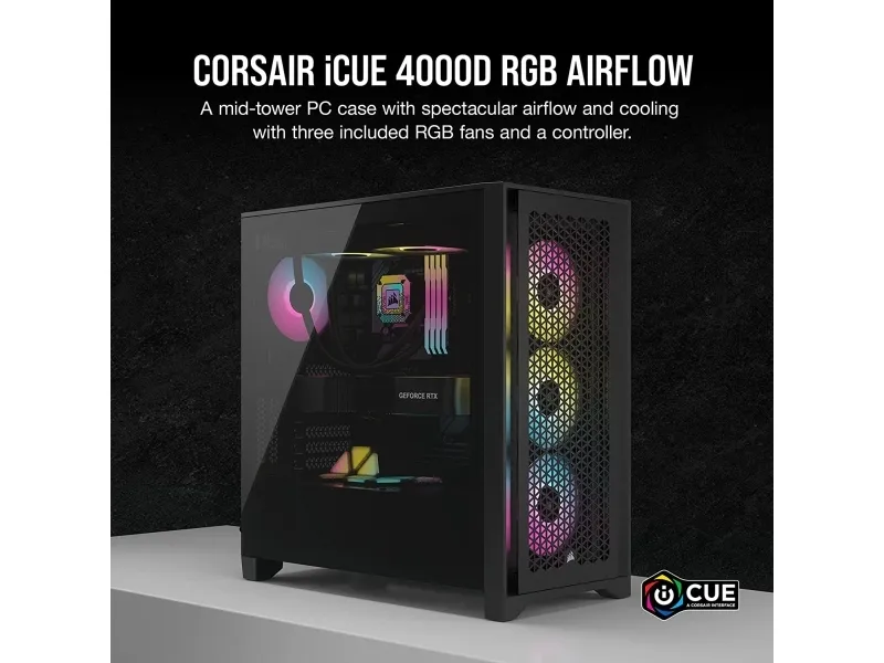 CORSAIR iCUE 4000D RGB Airflow - Mid tower - utökad ATX