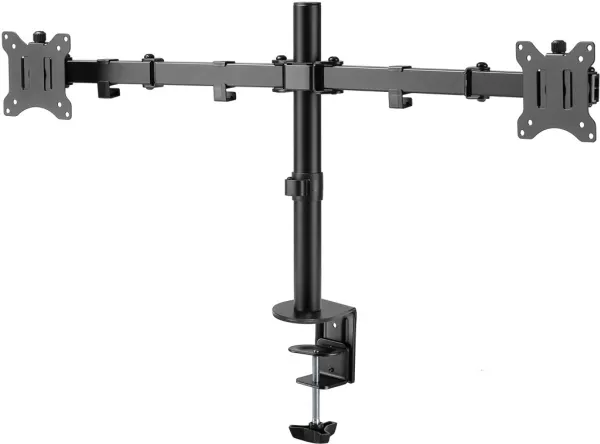 Goobay Doppel-Monitorhalterung Flex, Schwarz, Klemme, 8 kg, 43,2 cm (17  Zoll), 81,3 cm (32 Zoll), 100 x 100 mm, Schwarz