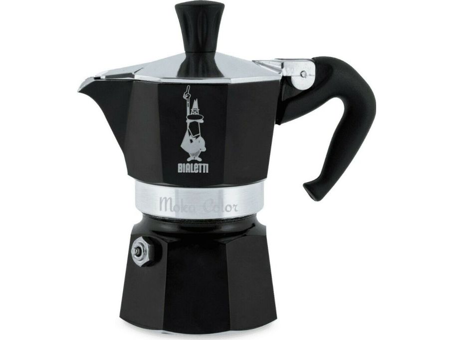 Bialetti 4951, Mokka-Kanne, Schwarz, Aluminium, 1 Tassen, Ce