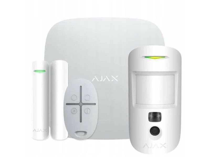 Ajax Starterkit Cam Plus, Hvid, Jeweller (Trådløs), Sms, 868 Mhz, Rf Trådløst, Jeweller (Trådløs)