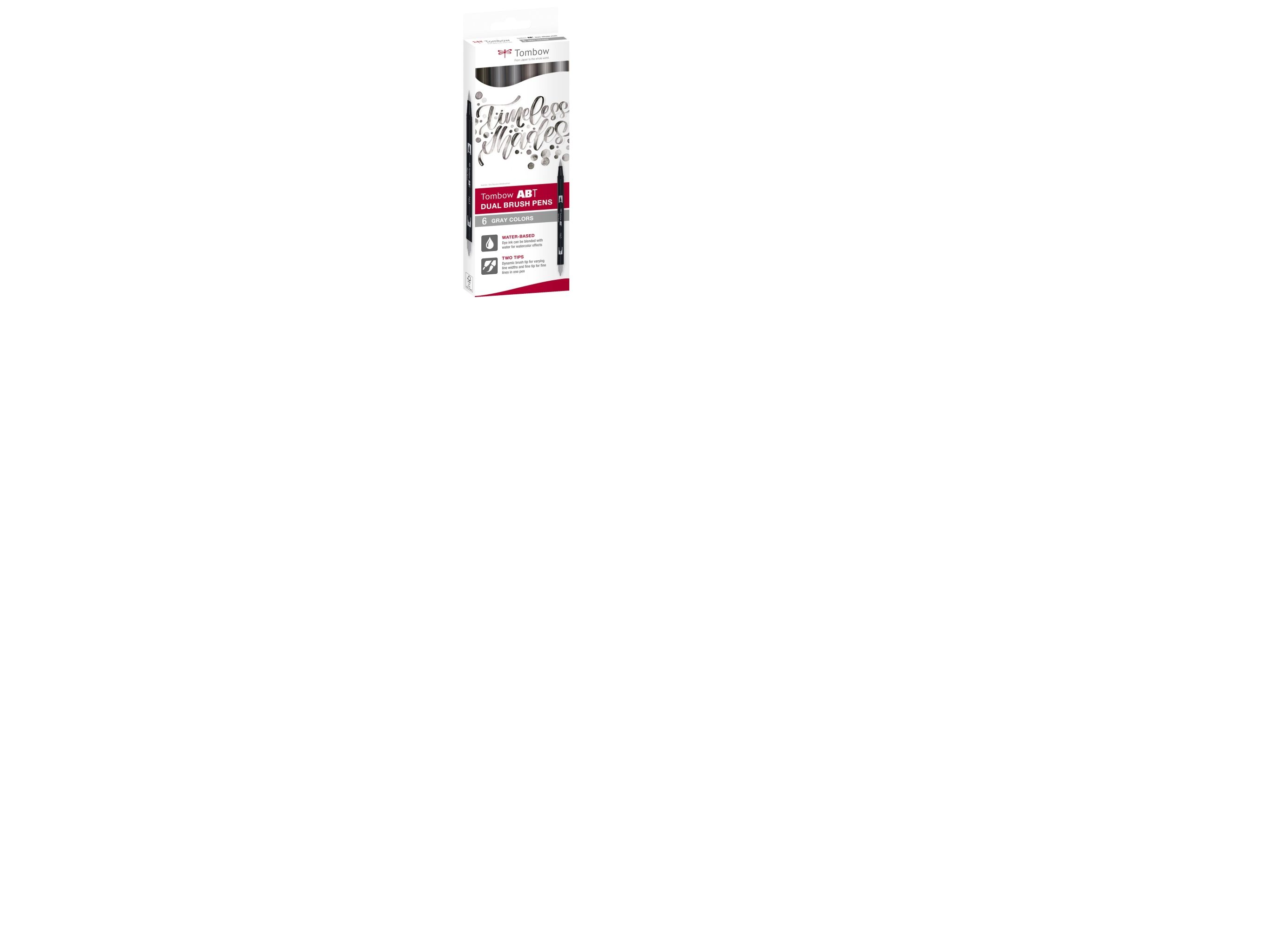 Tombow Abt Dual Brush Marker 6C – 6 Grautöne – (6 Stück/Packung)