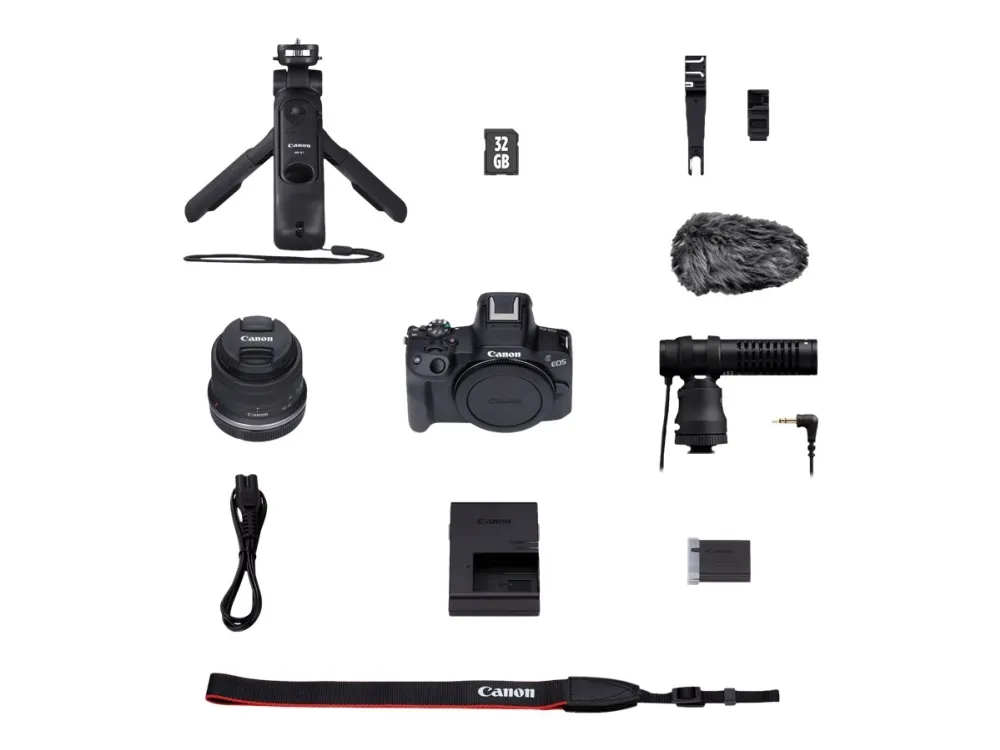 Canon EOS - digitalkamera Creator 30 2.5x R50 APS-C STM - Content Kit Bluetooth Wi-Fi, - / optisk mm 4 - - 24.2 MP objektiv - - K 18-45 F4,5-6,3 svart - zoom RF-S fps - spegellöst IS