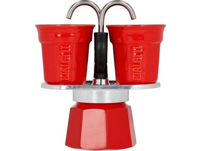 Bialetti Mini Express, Mokka-Kanne, 0,09 L, Rot, Aluminium, 2 Tassen, 1 Stück(E)