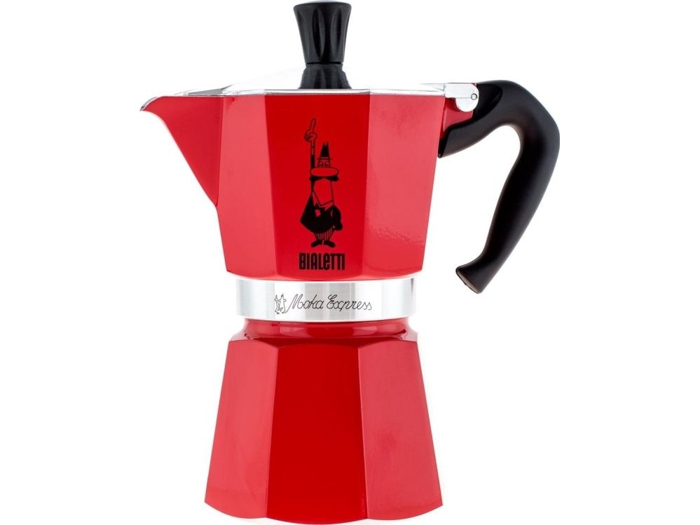 Bialetti Moka Express, Mokka-Kanne, Rot, Aluminium, 6 Tassen, Ce, 1 Stück(E)