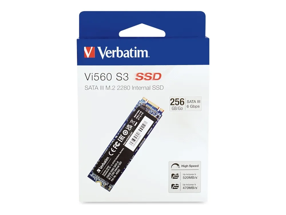 Verbatim Vi560 S3 M.2 SSD-Laufwerk 256 GB, 256 GB, M.2, 560 MB/s