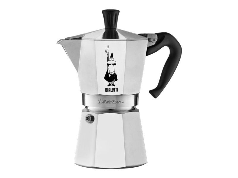 Bialetti Moka Express, Mokka-Kanne, 0,3 L, Aluminium, Schwarz, Aluminium, 6 Tassen, Moka Express