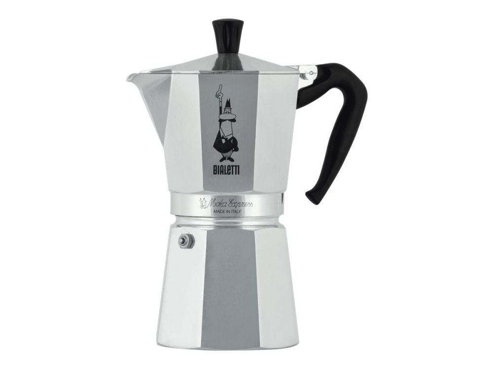 Bialetti Moka Express, Mokka-Kanne, 0,55 L, Schwarz, Silber, Aluminium, 9 Tassen, Moka Express