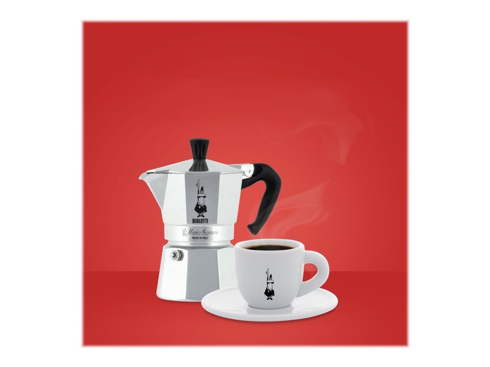 Bialetti Moka Express, Mokka-Kanne, 0,06 L, Aluminium, Schwarz, Aluminium, 1 Tassen, Moka Express