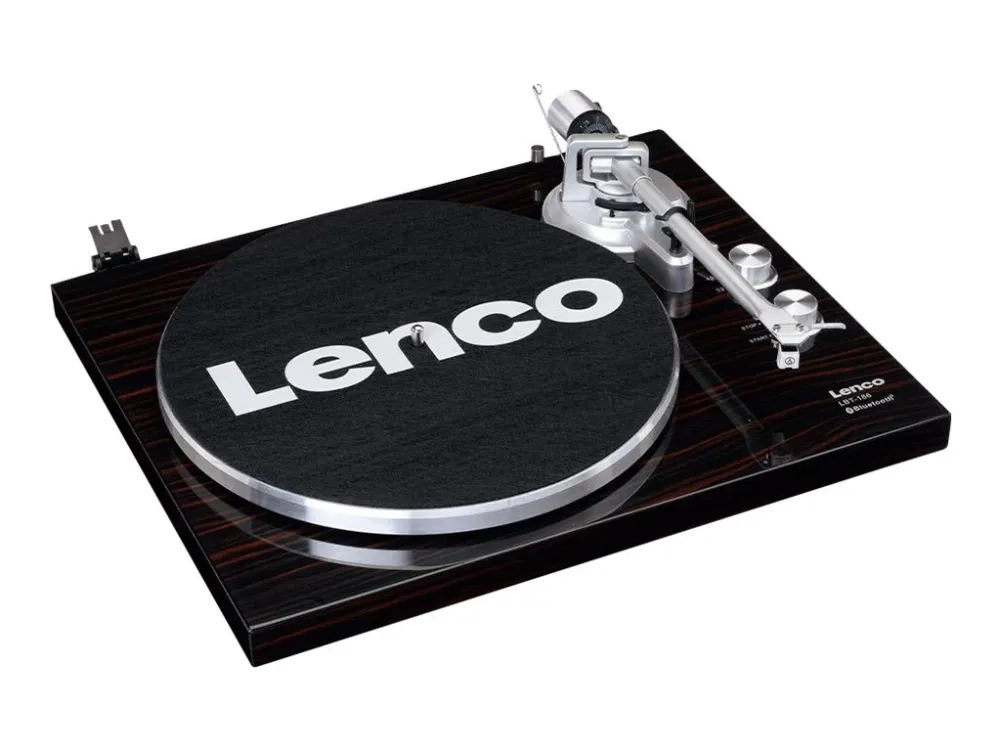 Lenco LBT-188, Audio-Plattenspieler mit Riemenantrieb, Walnuss, 33,45 RPM,  Drehregler, Gerader Tonarm, AC