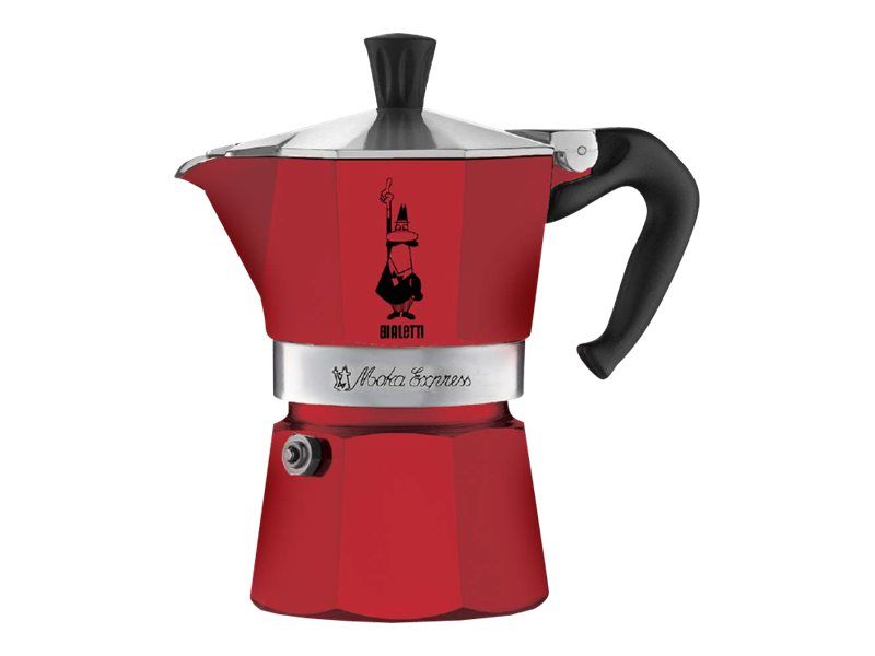 Bialetti Moka Express, Mokka-Kanne, Rot, Aluminium, 3 Tassen, Ce, 1 Stück(E)